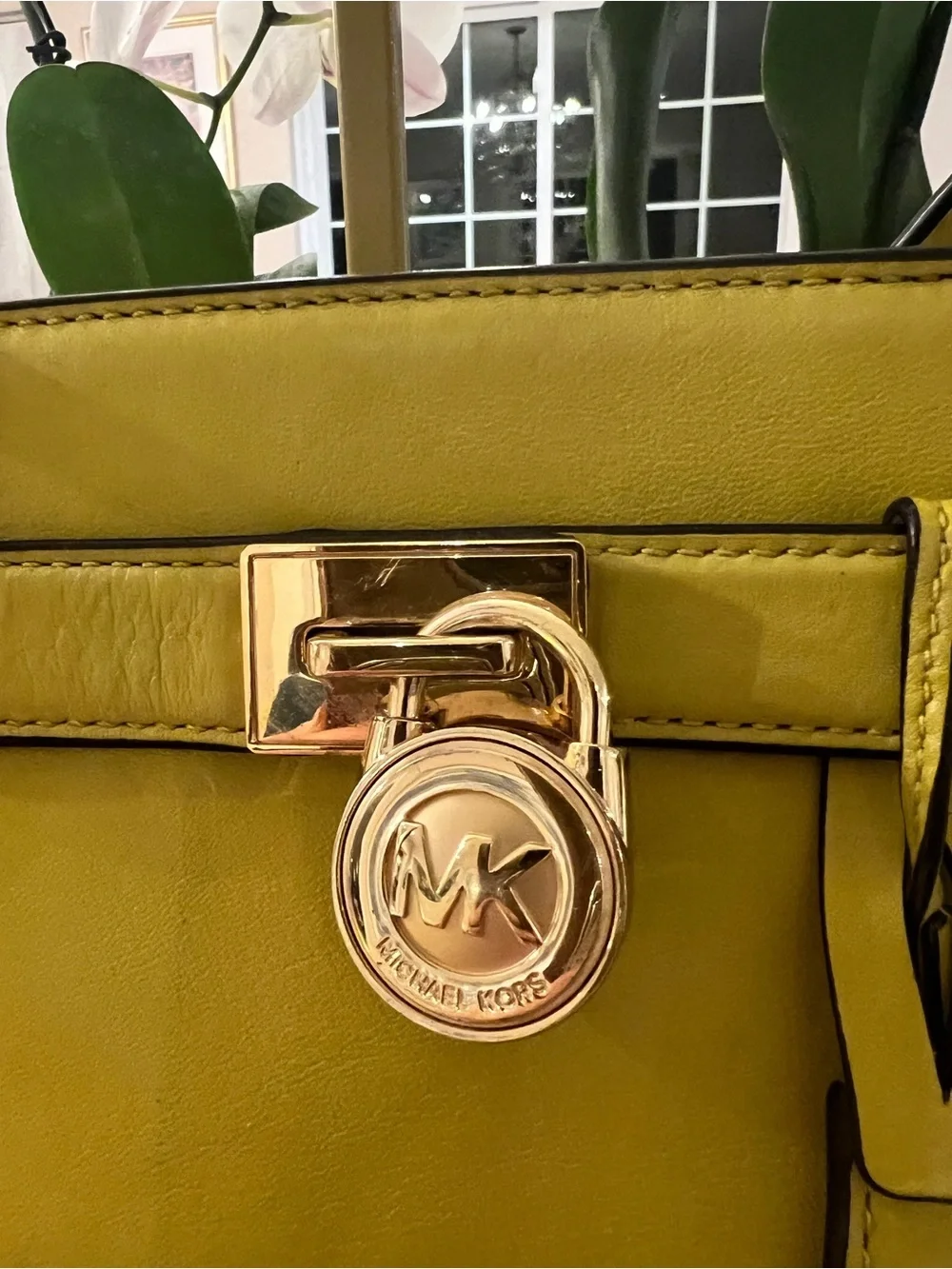 Michael Kors Hamilton Citron Yellow Satchel Crossbody Bag